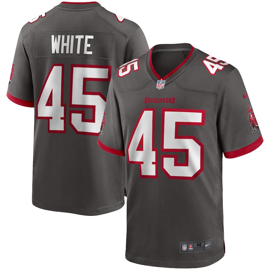 Men Tampa Bay Buccaneers #45 Devin White Nike Pewter Game NFL Jersey